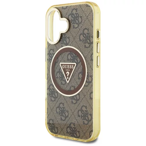 Guess - IML Metal Glitter 4G Circle Triangle MagSafe (GUHMP16SHG4PRTGW) - iPhone 16 - Brown