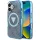Guess - IML Fém Csillámos 4G Kör Háromszög MagSafe (GUHMP16SHG4PRTGB) - iPhone 16 - Kék
