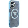 Guess - IML Fém Csillámos 4G Kör Háromszög MagSafe (GUHMP16SHG4PRTGB) - iPhone 16 - Kék