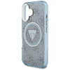 Guess - IML Fém Csillámos 4G Kör Háromszög MagSafe (GUHMP16SHG4PRTGB) - iPhone 16 - Kék