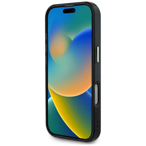 Guess - IML Fém Csillámos 4G Kör Háromszög MagSafe (GUHMP16LHG4PRTGK) - iPhone 16 Pro - Fekete