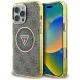 Guess - IML Metal Glitter 4G Circle Triangle MagSafe (GUHMP16LHG4PRTGW) - iPhone 16 Pro - Brown