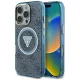 Guess - IML Fém Csillámos 4G Kör Háromszög MagSafe (GUHMP16LHG4PRTGB) - iPhone 16 Pro - Kék