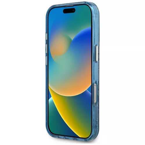 Guess - IML Fém Csillámos 4G Kör Háromszög MagSafe (GUHMP16XHG4PRTGB) - iPhone 16 Pro Max - Kék