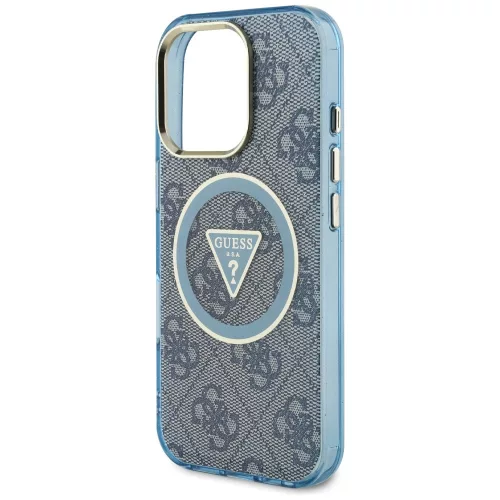 Guess - IML Fém Csillámos 4G Kör Háromszög MagSafe (GUHMP16XHG4PRTGB) - iPhone 16 Pro Max - Kék