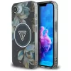 Guess - IML Fém Csillámos Virágos Háromszög MagSafe (GUHMPSE4HFLPEDK) - iPhone 16e / iPhone 17e - Fekete
