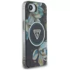 Guess - IML Fém Csillámos Virágos Háromszög MagSafe (GUHMPSE4HFLPEDK) - iPhone 16e / iPhone 17e - Fekete
