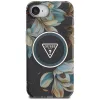 Guess - IML Fém Csillámos Virágos Háromszög MagSafe (GUHMPSE4HFLPEDK) - iPhone 16e / iPhone 17e - Fekete