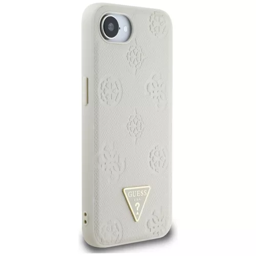Guess - Bazsarózsás Szemcsézett Hőpecsétes Háromszög Logó MagSafe (GUHMPSE4PGBTME) - iPhone 16e / iPhone 17e - Bézs
