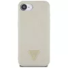 Guess - Bazsarózsás Szemcsézett Hőpecsétes Háromszög Logó MagSafe (GUHMPSE4PGBTME) - iPhone 16e / iPhone 17e - Bézs