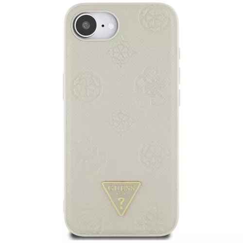 Guess - Bazsarózsás Szemcsézett Hőpecsétes Háromszög Logó MagSafe (GUHMPSE4PGBTME) - iPhone 16e / iPhone 17e - Bézs