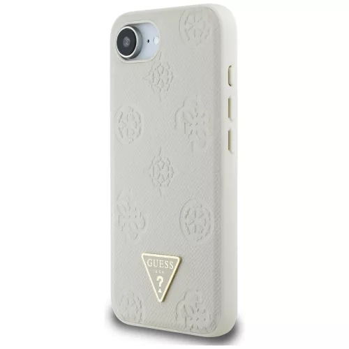 Guess - Bazsarózsás Szemcsézett Hőpecsétes Háromszög Logó MagSafe (GUHMPSE4PGBTME) - iPhone 16e / iPhone 17e - Bézs