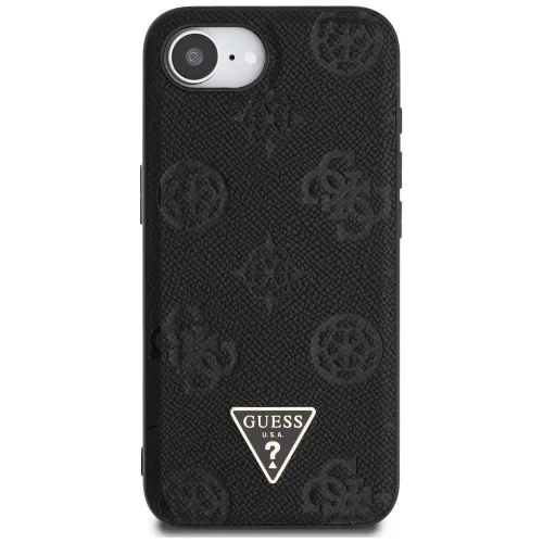 Guess - Bazsarózsás Szemcsézett Hőpecsétes Háromszög Logó MagSafe (GUHMPSE4PGBTMK) - iPhone 16e / iPhone 17e - Fekete