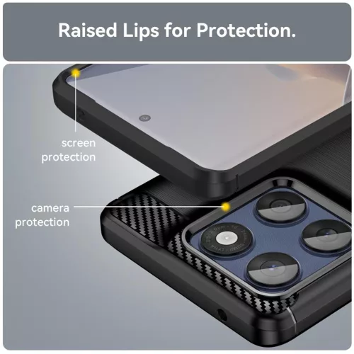 Techsuit - Carbon szilikon tok - Motorola Edge 60 / Edge 60 Fusion - Fekete