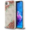 Guess - Keménytok 4G Virágmintás MagSafe (GUHMPSE4P4ROPEMCP) - iPhone 16e / iPhone 17e - Rózsaszín