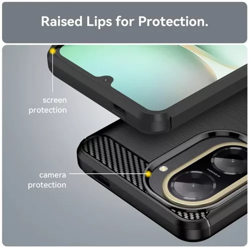 Techsuit - Carbon szilikon tok - Xiaomi Redmi A5 4G (Standard) - Fekete