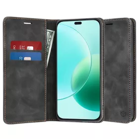   Techsuit - Confy Cover kinyitható tok - Honor 400 Lite - Fekete