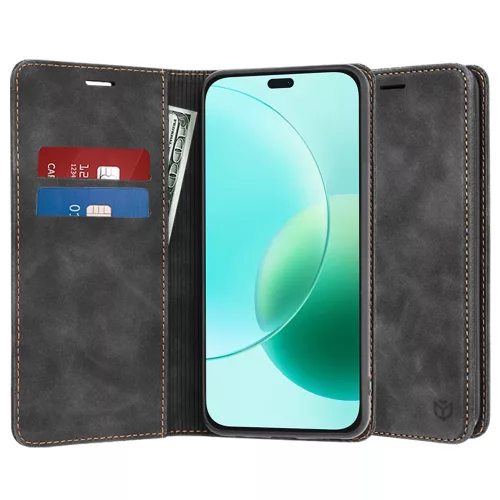 Techsuit - Confy Cover kinyitható tok - Honor 400 Lite - Fekete