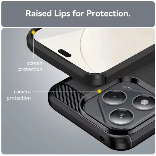 Techsuit - Carbon szilikon tok - Honor 400 Lite - Fekete