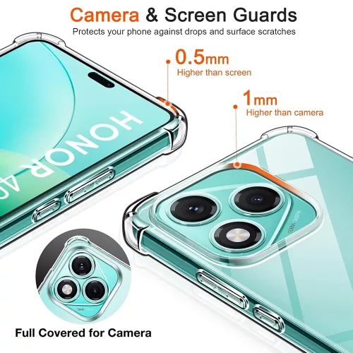 Techsuit - Shockproof Átlátszó Ütésálló Szilikon tok - Honor 400 Lite - Átlátszó