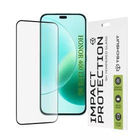   Techsuit - 111D Full Cover / Full Glue Glass - Honor X8b / X8c / 400 Lite - Black