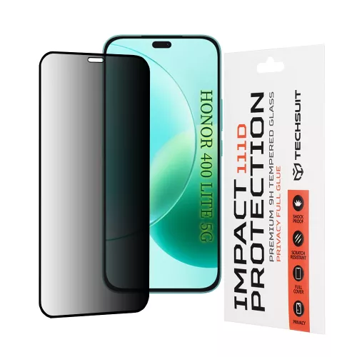 Techsuit - 111D Privacy Full Glue - Honor X8b / X8c / 400 Lite - Black