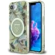 Guess - IML Fém Csillámos Virágos Háromszög MagSafe (GUHMPSE4HFLPEDN) - iPhone 16e / iPhone 17e - Zöld