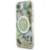 Guess - IML Fém Csillámos Virágos Háromszög MagSafe (GUHMPSE4HFLPEDN) - iPhone 16e / iPhone 17e - Zöld