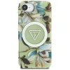 Guess - IML Fém Csillámos Virágos Háromszög MagSafe (GUHMPSE4HFLPEDN) - iPhone 16e / iPhone 17e - Zöld