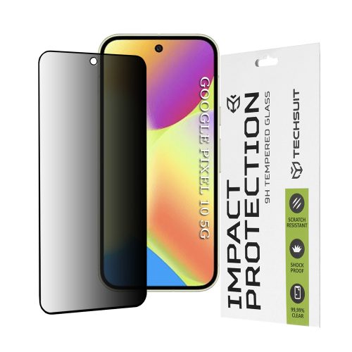 Techsuit - 111D Privacy betekintésgátló üvegfólia - Google Pixel 10 - Fekete