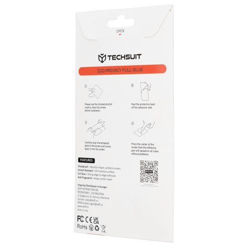 Techsuit - 111D Privacy betekintésgátló üvegfólia - Google Pixel 10 Pro XL - Fekete