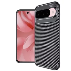   Techsuit - CarbonFiber szilikon tok - Google Pixel 10 / 10 Pro - Fekete