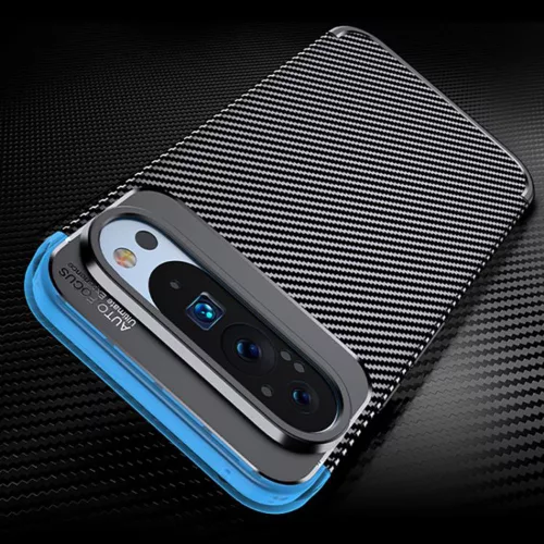 Techsuit - CarbonFiber szilikon tok - Google Pixel 10 / 10 Pro - Fekete