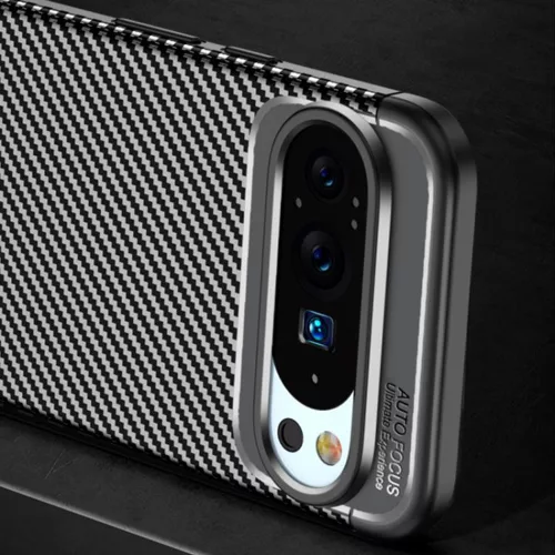 Techsuit - CarbonFiber szilikon tok - Google Pixel 10 Pro XL - Fekete