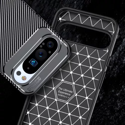 Techsuit - CarbonFiber szilikon tok - Google Pixel 10 Pro XL - Fekete