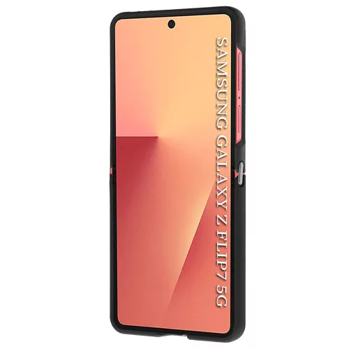 Techsuit - Glinth gyűrűs tok - Samsung Galaxy Z Flip7 - Fekete