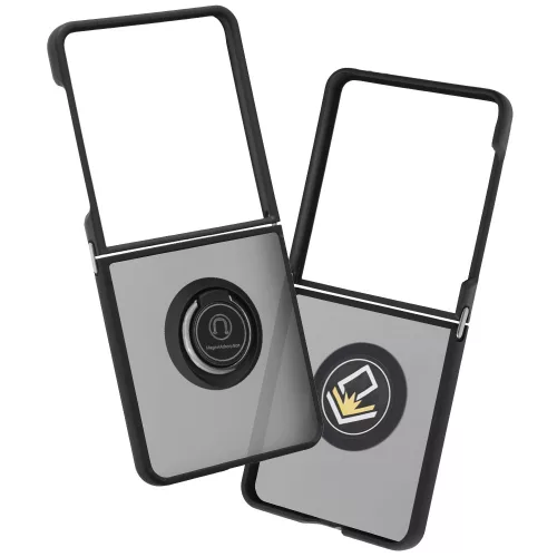 Techsuit - Glinth gyűrűs tok - Samsung Galaxy Z Flip7 - Fekete