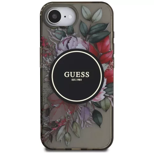 Guess - IML Virágos MagSafe (GUHMPSE4HFWBRCEK) - iPhone 16e / iPhone 17e - Fekete