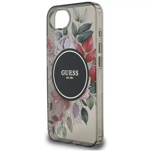 Guess - IML Virágos MagSafe (GUHMPSE4HFWBRCEK) - iPhone 16e / iPhone 17e - Fekete