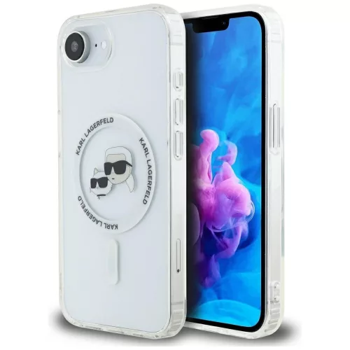 Karl Lagerfeld - IML MagSafe (KLHMPSE4HLSKCH) - iPhone 16e / iPhone 17e - Fehér Fém Karl&Choupette Fej