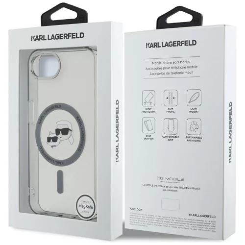 Karl Lagerfeld - IML MagSafe (KLHMPSE4HLSKCK) - iPhone 16e / iPhone 17e - Metal Karl&Choupette Head