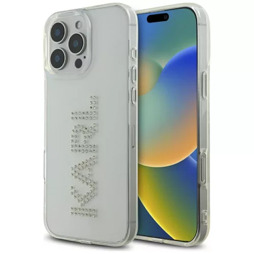 Karl Lagerfeld - IML Rhinestones (KLHCP16LHKLSTDCT) - iPhone 16 Pro - Transparent Logo