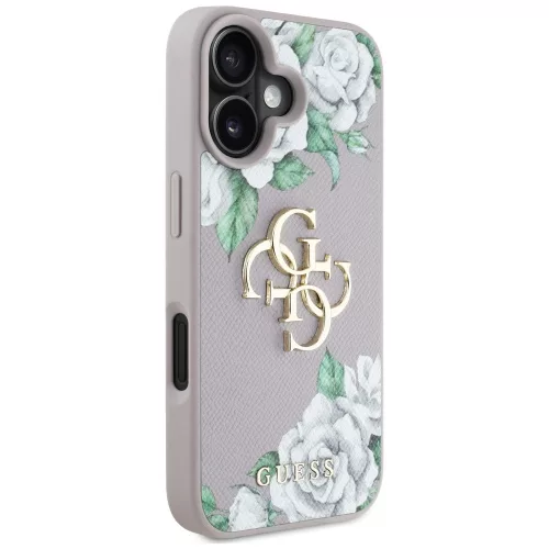 Guess - Hardcase 4G Grained Roses Big Logo (GUHCP16SPGROP4MU) - iPhone 16 - Purple