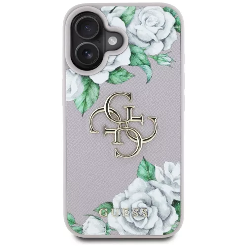 Guess - Hardcase 4G Grained Roses Big Logo (GUHCP16SPGROP4MU) - iPhone 16 - Purple
