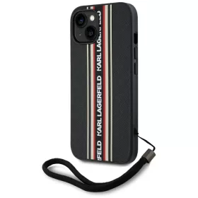   Karl Lagerfeld - Saffiano Athleisure Stripes Cord (KLHCP15SPAMSCNSR) - iPhone 15 - Red