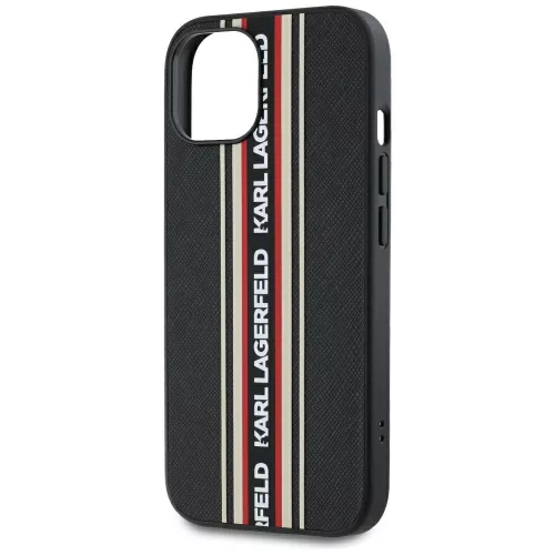 Karl Lagerfeld - Saffiano Athleisure Stripes Cord (KLHCP15SPAMSCNSR) - iPhone 15 - Red