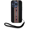 Karl Lagerfeld - Saffiano Athleisure Stripes Cord (KLHCP15LPAMSCNSR) - iPhone 15 Pro - Red