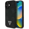 Guess - Bazsarózsás Szemcsézett Hőpecsétes Háromszög MagSafe (GUHMP16SPGBTMK) - iPhone 16 - Fekete