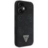 Guess - Bazsarózsás Szemcsézett Hőpecsétes Háromszög MagSafe (GUHMP16SPGBTMK) - iPhone 16 - Fekete