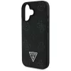 Guess - Bazsarózsás Szemcsézett Hőpecsétes Háromszög MagSafe (GUHMP16SPGBTMK) - iPhone 16 - Fekete